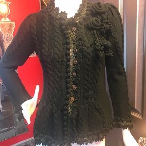 Carlisle dark green soft wool sweater